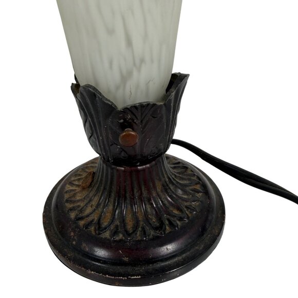 Blue Single Lily Tulip Gone With The Wind Frosted Lamp Desk Lamp 8.25" FLAW - Picture 2 of 11